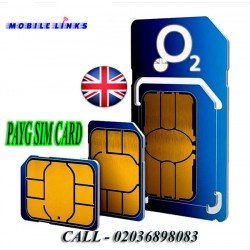 O2 UK Network PAYG 3 in 1 Sim Card